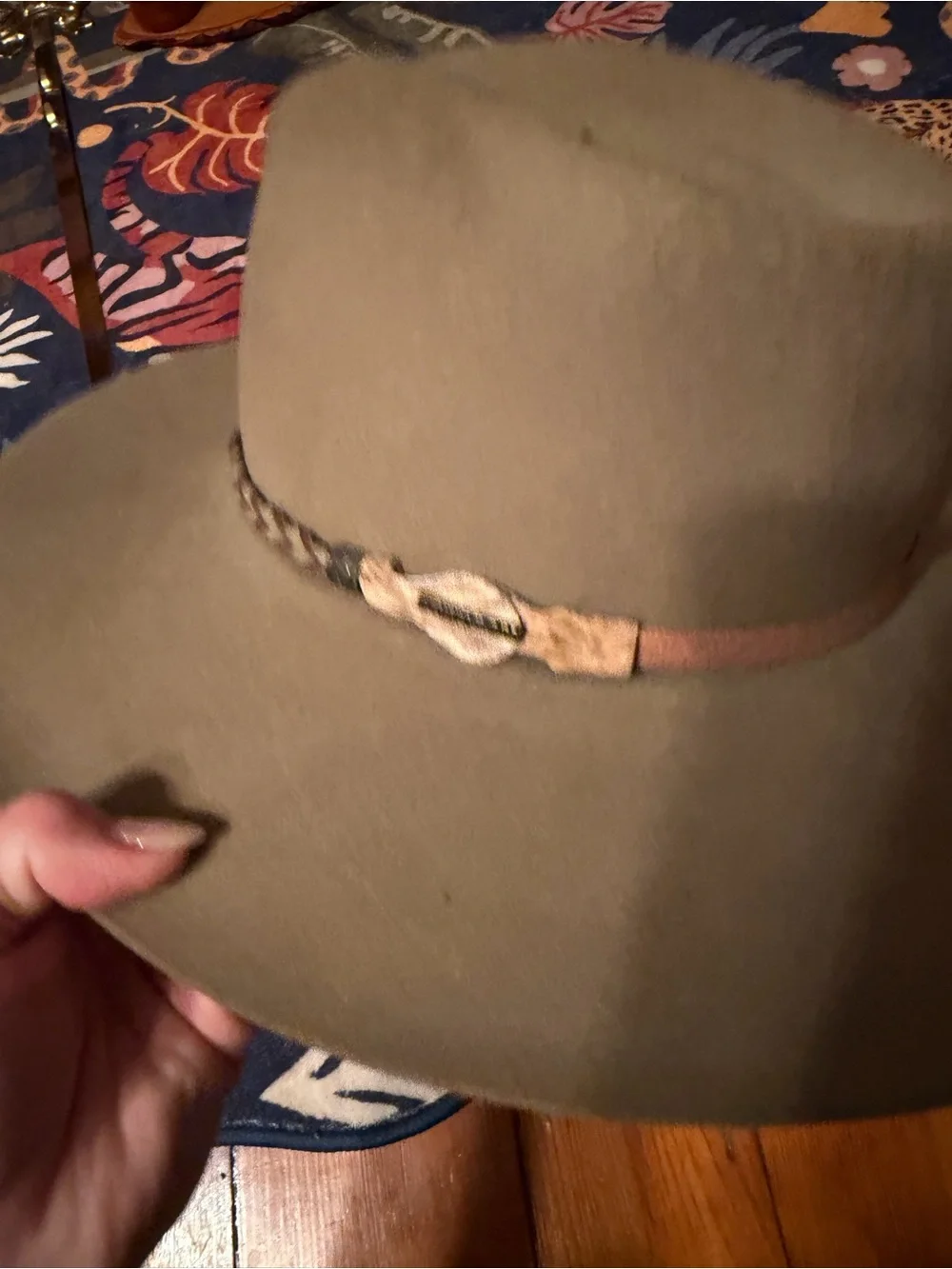 Stetson American Buffalo Drifter 4X Buffalo Felt Western Hat Stone 6 7/8 USA
